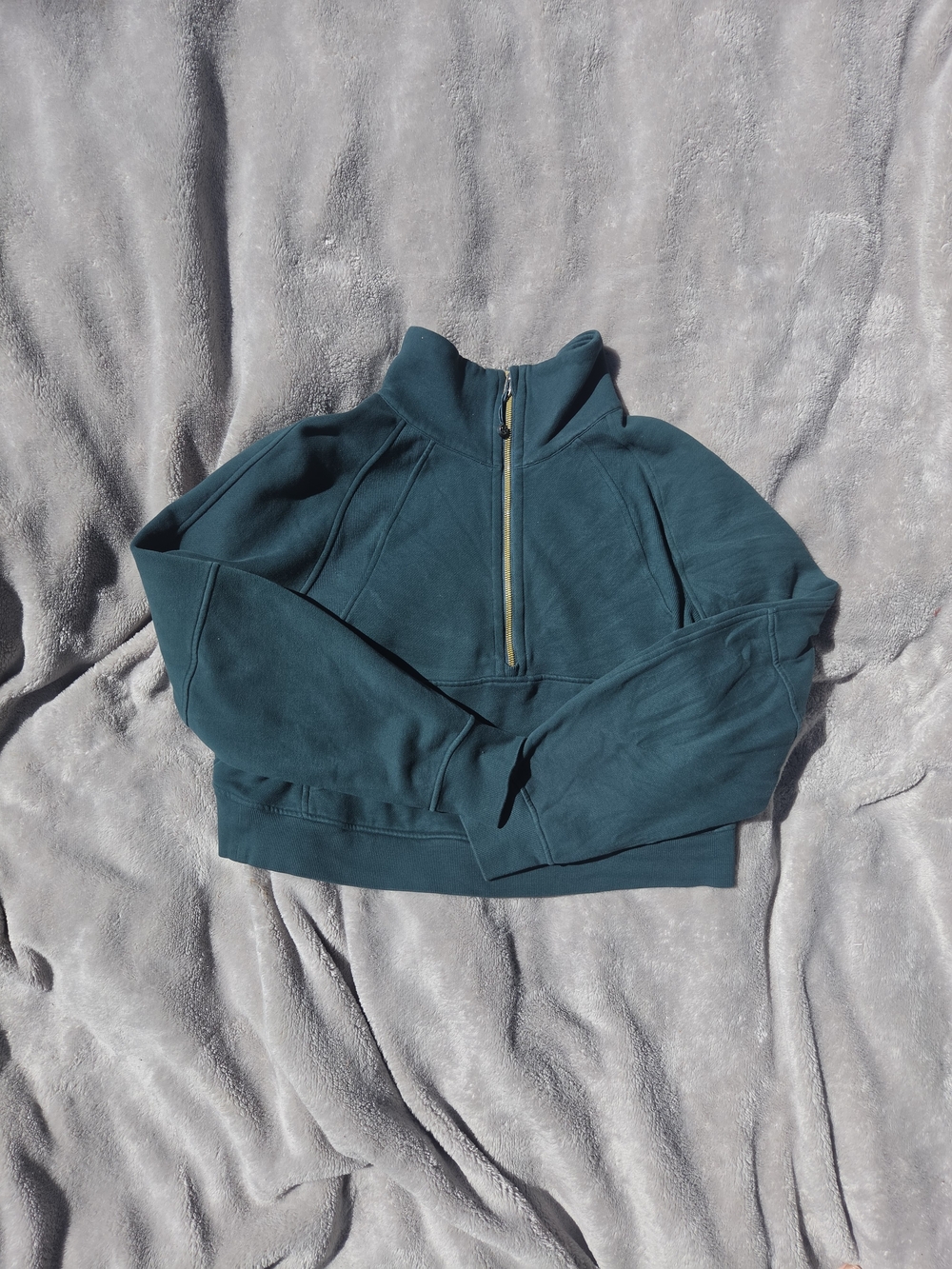 Lululemon Scuba Oversized Funnel Neck Half Zip - Storm Teal With Gold Hardware